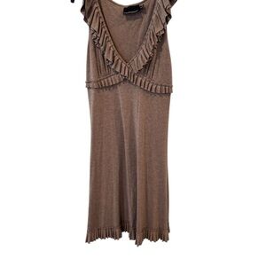 Cynthia Rowley Heathered Brown Ruffle Dress